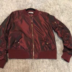 Ruby red bomber jacket